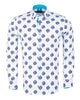 Electric Blue Floral Print Shirt