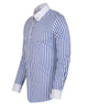 Blue Striped Men's Shirt Club Collar Pin Chain