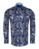 Blue Paisley Crust Print Shirt with Matching Handkerchief