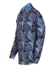 Blue Paisley Crust Print Shirt with Matching Handkerchief