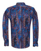 Dark Blue Crust Print Shirt with Matching Handkerchief