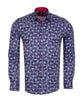Dark Blue Plaid Tartan Paisley Print Shirt