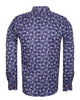 Dark Blue Plaid Tartan Paisley Print Shirt