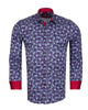 Dark Blue Plaid Tartan Paisley Print Shirt