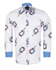 White Guitar Splash Print Men's Shirt