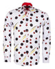 White Polka Dot Print Men's Shirt