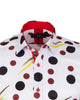 White Polka Dot Print Men's Shirt