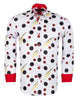 White Polka Dot Print Men's Shirt