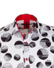 White Dotted Moon Print Men's Shirt