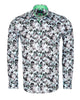 Green Floral Print Men's Shirt with Matching Handkerchief