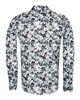 Green Floral Print Men's Shirt with Matching Handkerchief