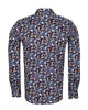 Blue Rose Print Men's Shirt with Matching Handkerchief