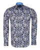 Black & Blue Paisley Print Men's Shirt with Matching Handkerchief