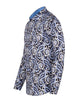 Black & Blue Paisley Print Men's Shirt with Matching Handkerchief