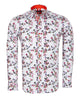 White Flowers Print Shirt with Matching Handkerchief