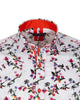White Flowers Print Shirt with Matching Handkerchief