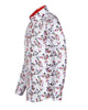 White Flowers Print Shirt with Matching Handkerchief