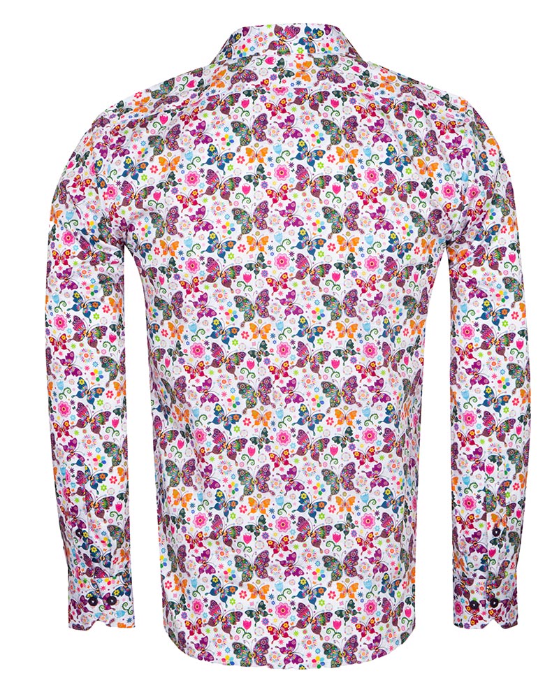 Hippy Butterfly Print Shirt with Matching Handkerchief
