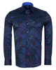 Check Paisley Print Men's Shirt with Matching Handkerchief