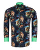 Wild Animals Print Shirt with Matching Handkerchief
