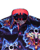 Space Wolf Print Men's Shirt with Matching Handkerchief