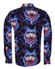 Space Wolf Print Men's Shirt with Matching Handkerchief