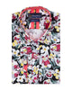 White Cosmos Flower Print Shirt with Matching Handkerchief