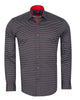 Black Dotted Mosaic Print Shirt with Matching Handkerchief