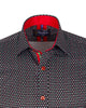 Black Dotted Mosaic Print Shirt with Matching Handkerchief