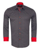 Black Dotted Mosaic Print Shirt with Matching Handkerchief