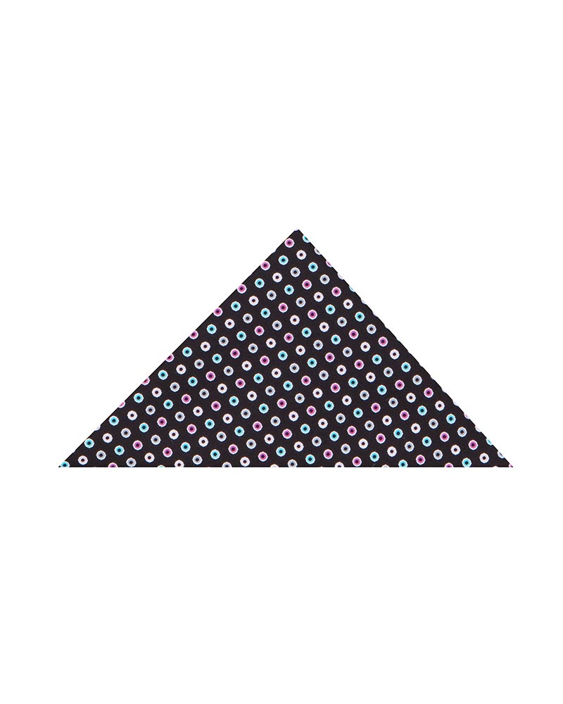 Black Dotted Mosaic Print Shirt with Matching Handkerchief