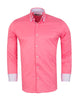 Fuchsia Double Collar Dotted Print Shirt