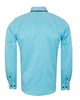 Turquoise Plain Button Down Double Collar Shirt