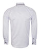 White Double Collar Dotted Print Shirt