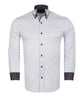 White Double Collar Dotted Print Shirt