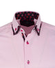 Pink Double Collar Lipstick Print On Collar Shirt