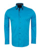 Electric Blue Double Collar Dotted Print Shirt