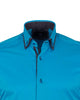 Electric Blue Double Collar Dotted Print Shirt