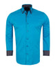 Electric Blue Double Collar Dotted Print Shirt