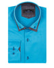 Electric Blue Double Collar Dotted Print Shirt