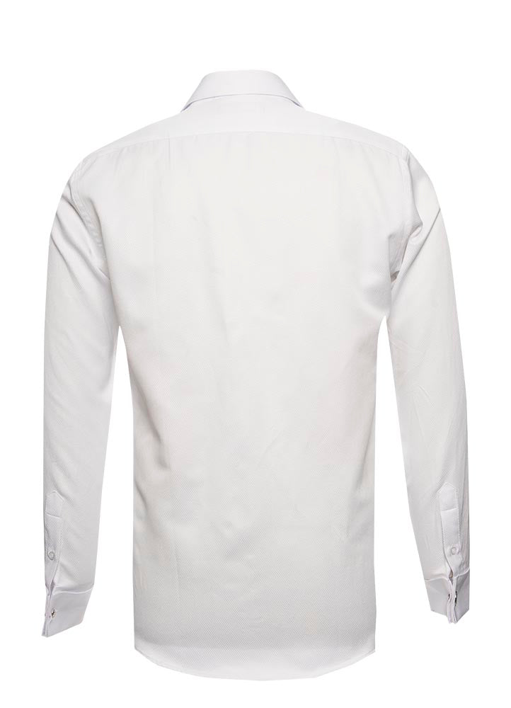 White Classic Plain Oxford Double Cuff Shirt