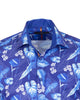 Blue Floral Leaf Print Shirt