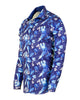 Blue Floral Leaf Print Shirt