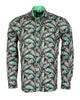 Green Tropical Leaf Print Shirt