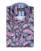 Purple Tropical Leaf Print Shirt
