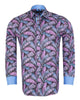 Purple Tropical Leaf Print Shirt