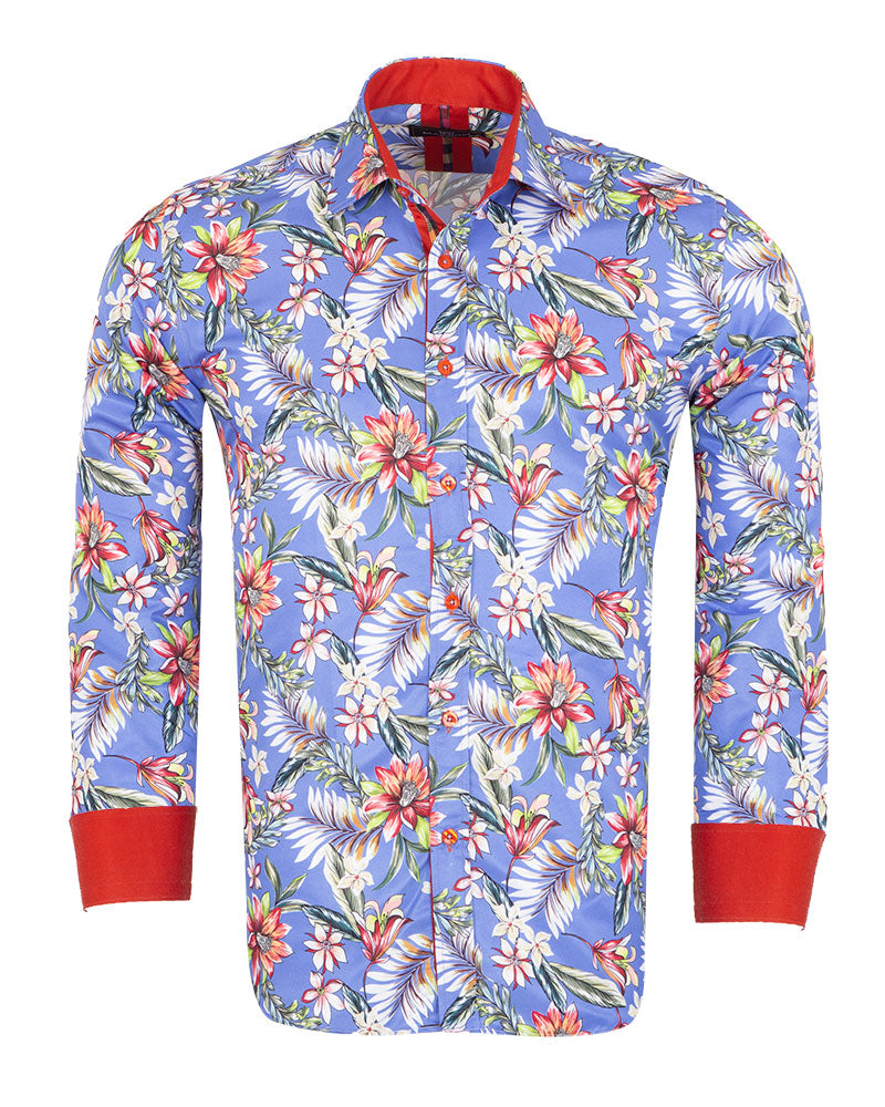 Blue Jasmine Flower Print Shirt