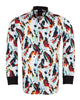 White Abstract Ink Splotch Print Shirt