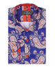 Dark Blue Paisley Print Shirt