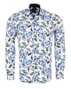 White Flower Sketch Print Shirt